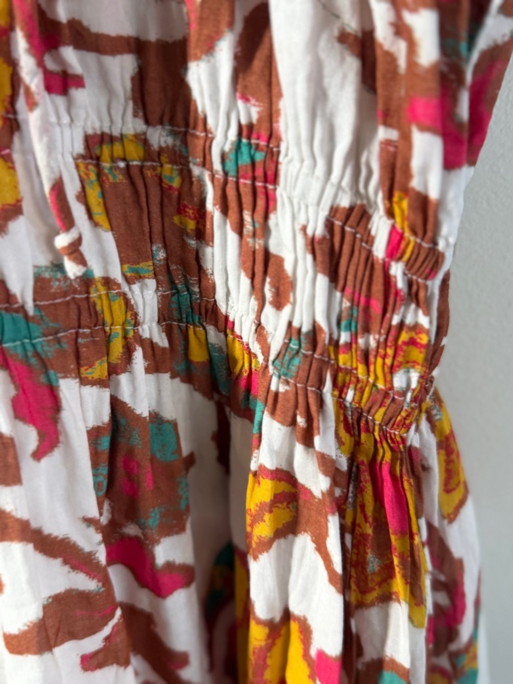 Cleobella sundress short sleeve buttons Ruffle smocked small - Picture 9 of 13